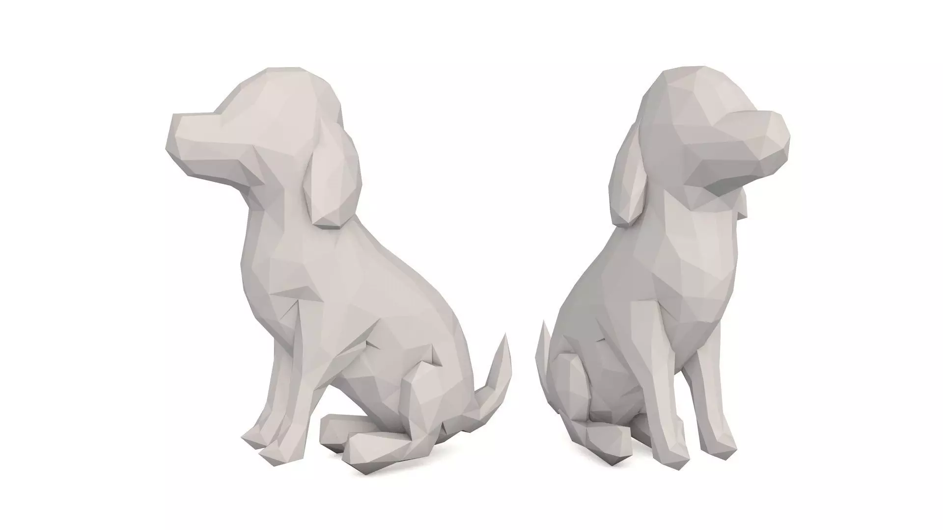 Low Poly Dog polygonal Low-poly 3D model_0
