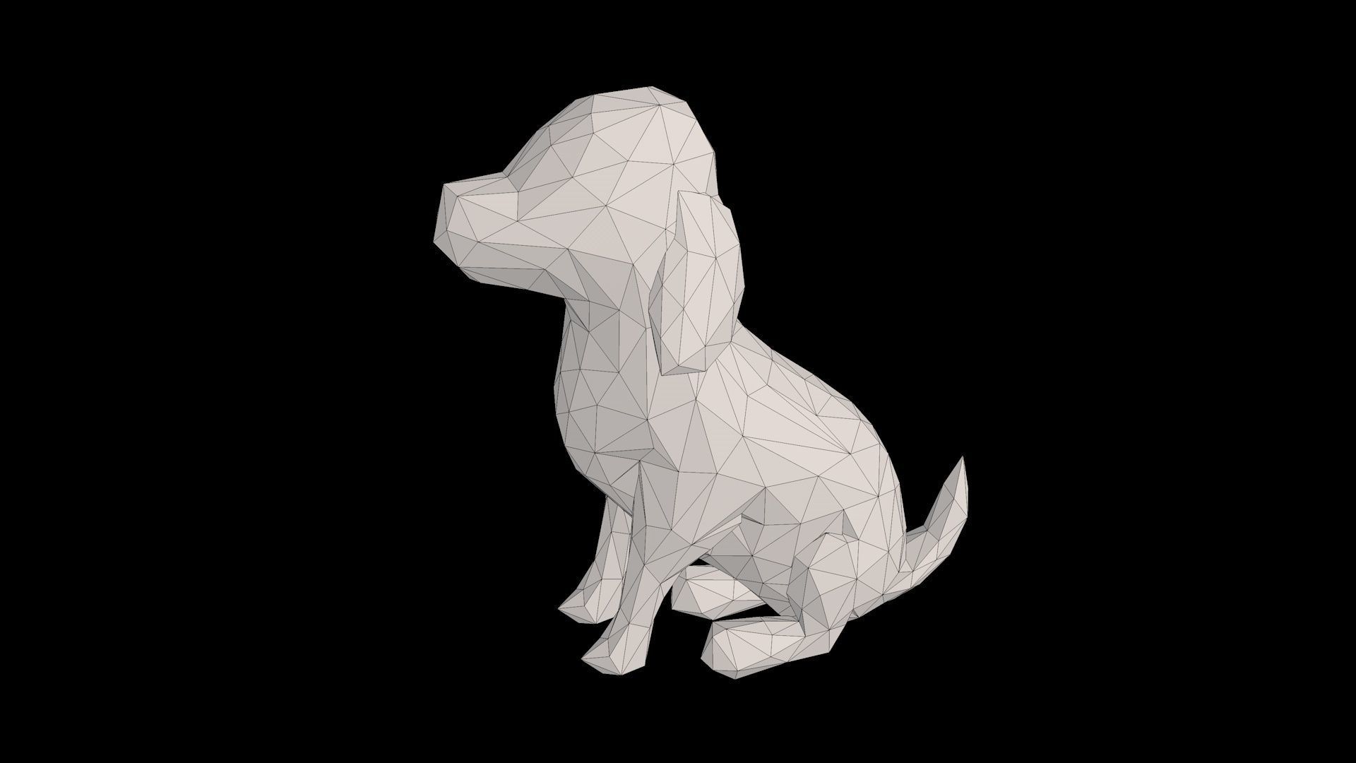 Low Poly Dog polygonal Low-poly 3D model_6
