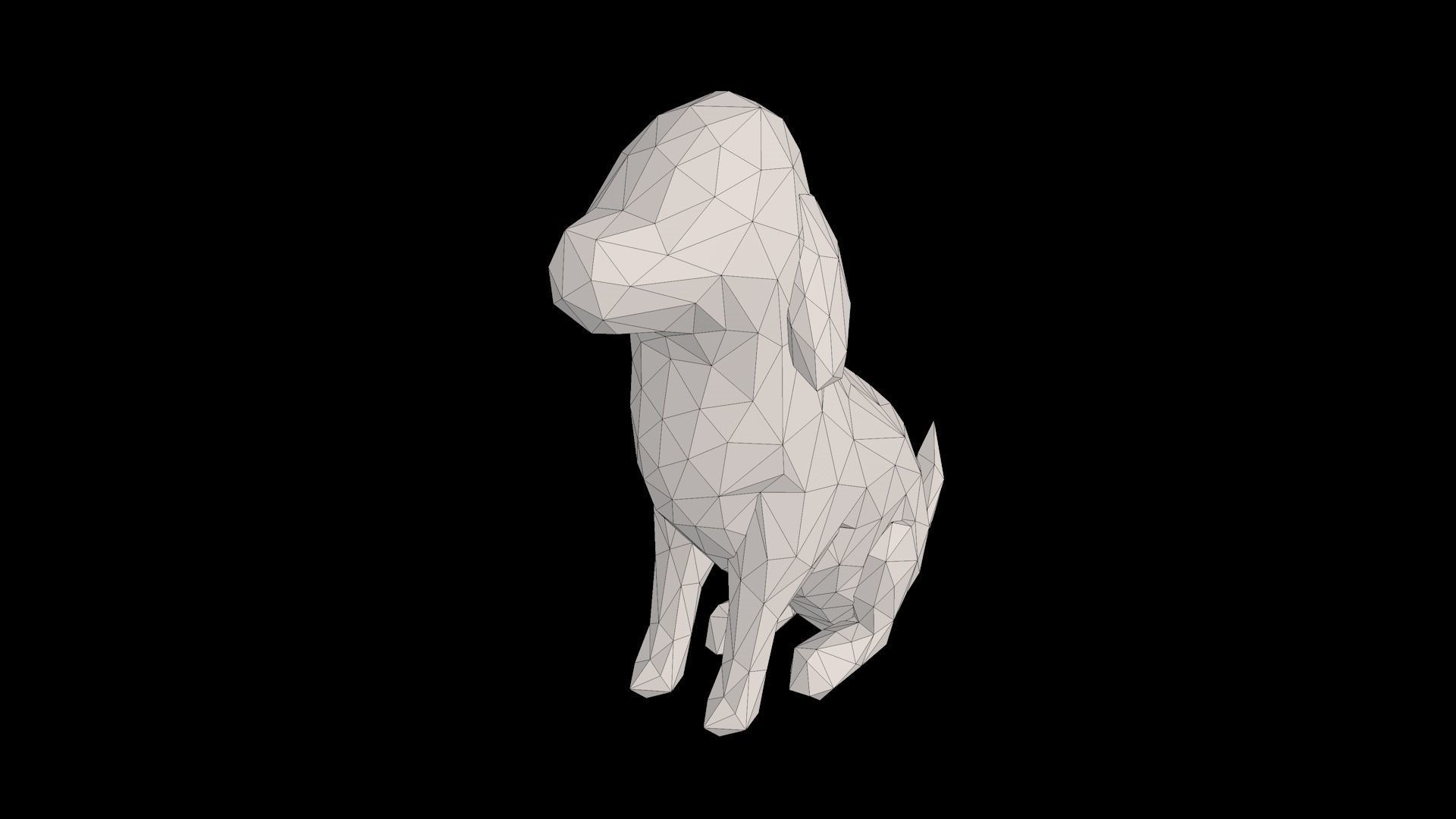 Low Poly Dog polygonal Low-poly 3D model_5