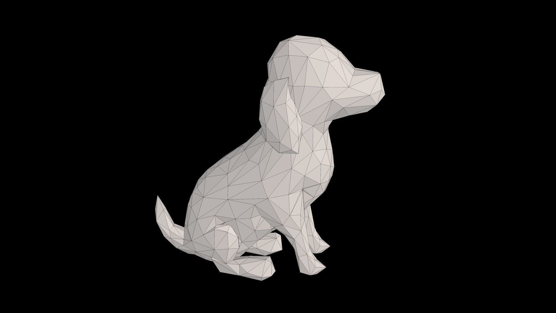 Low Poly Dog polygonal Low-poly 3D model_7