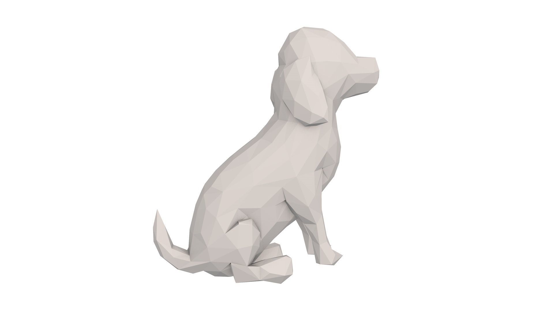 Low Poly Dog polygonal Low-poly 3D model_3