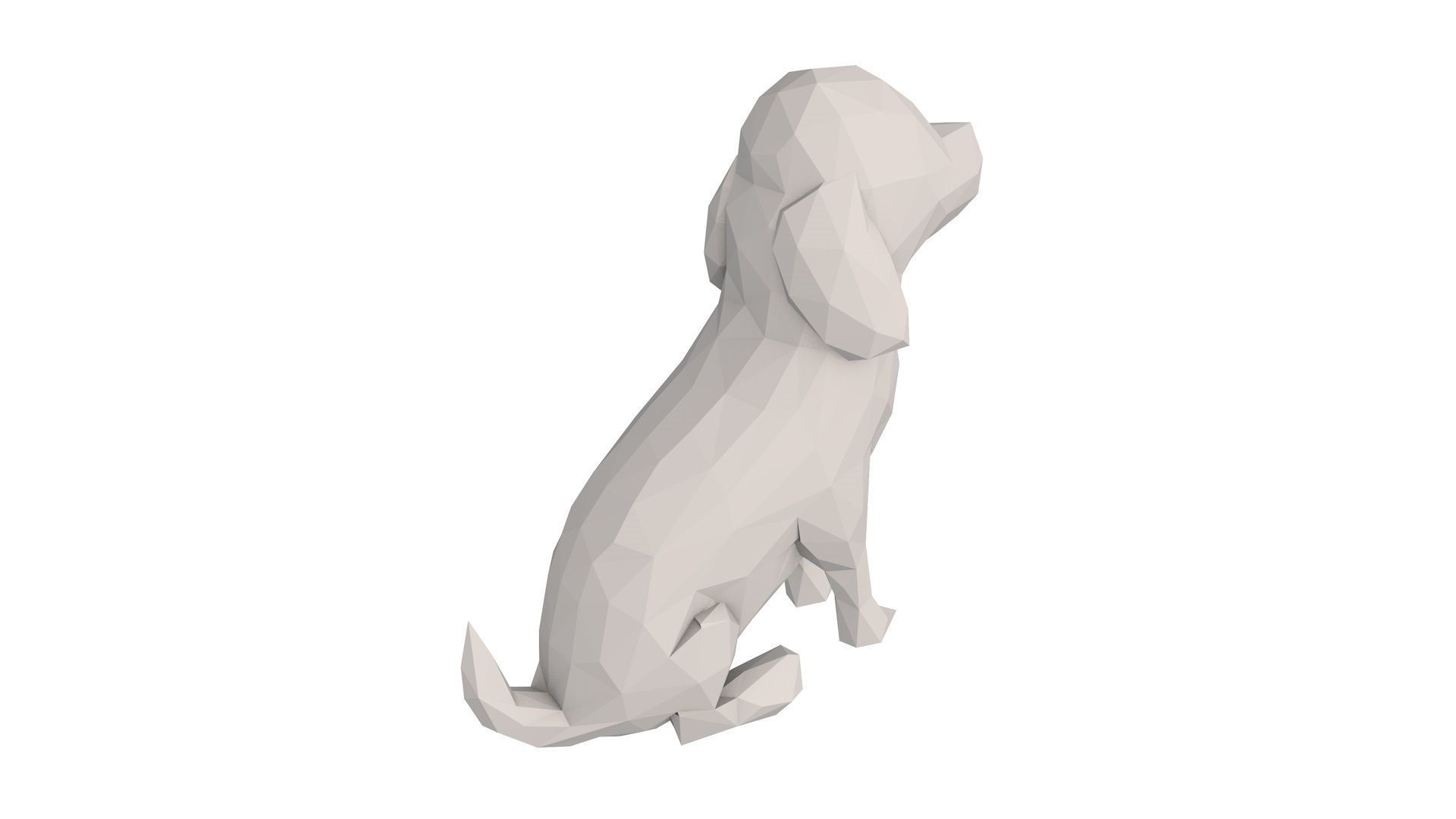 Low Poly Dog polygonal Low-poly 3D model_4