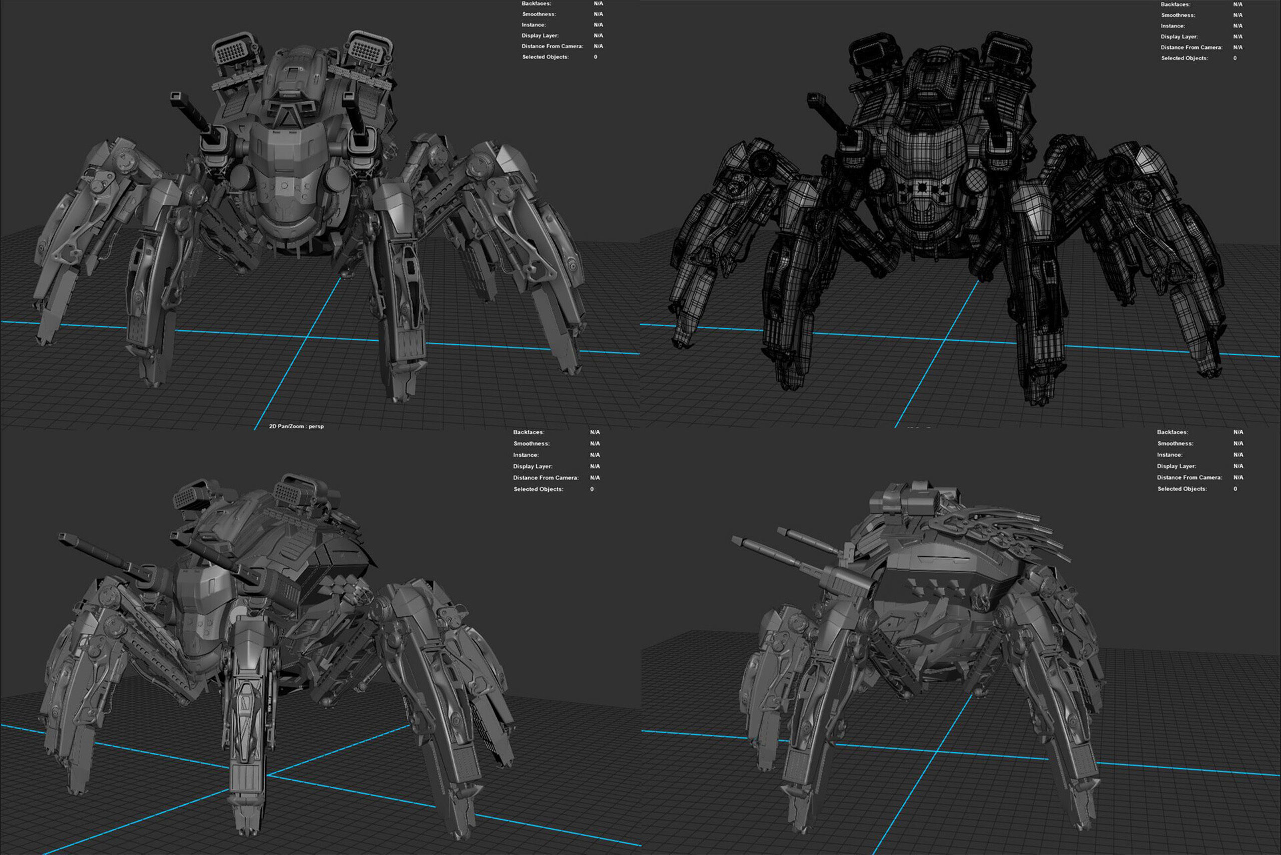 Scifi Spider Tank 3D model_8