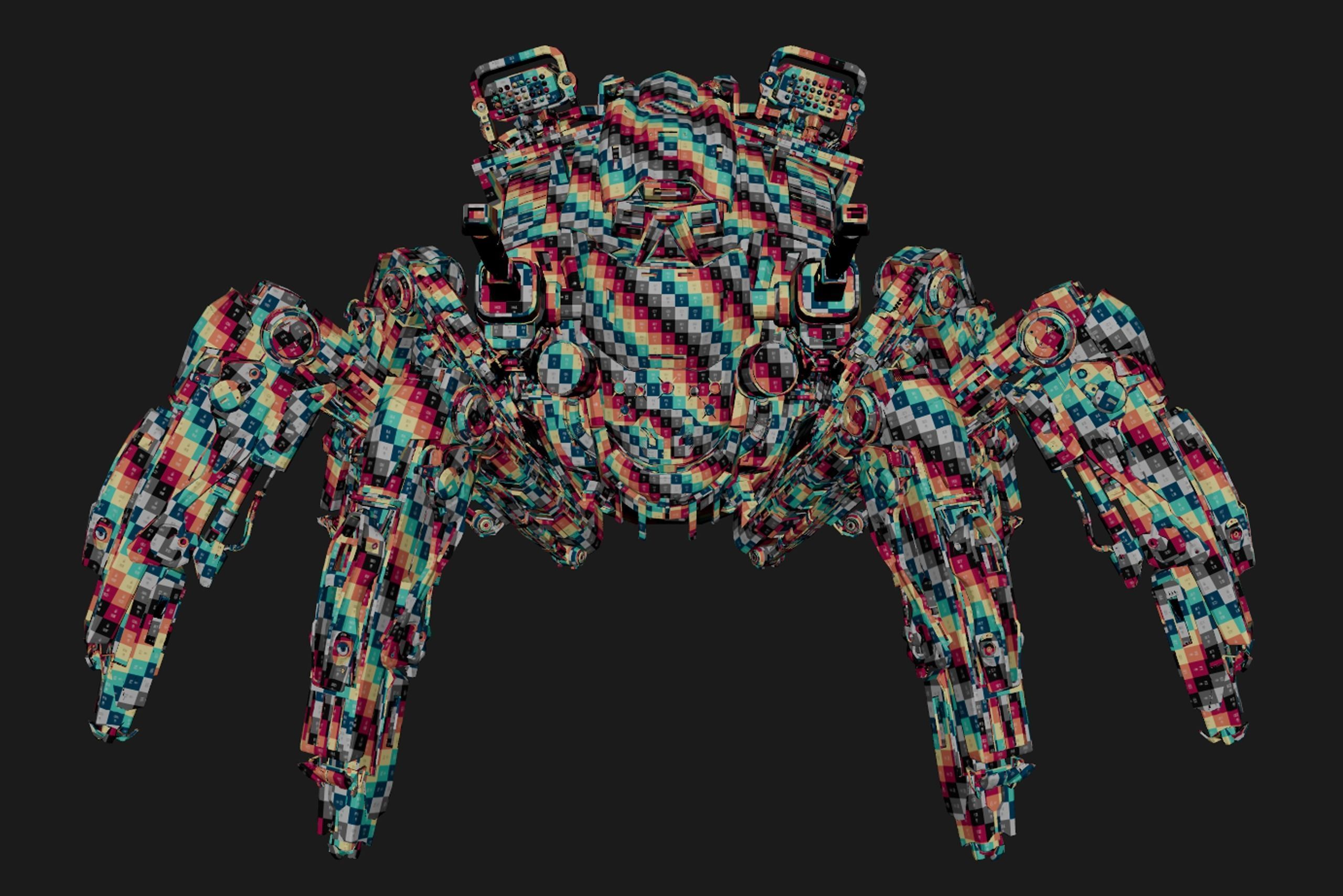 Scifi Spider Tank 3D model_7