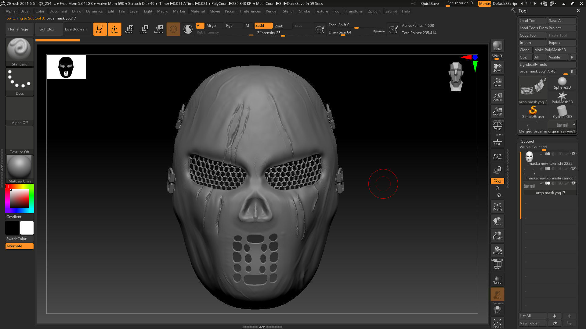 darck mask skull new  3D model_5