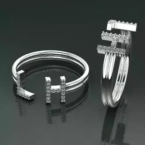 Ring with letters L H Model 1231