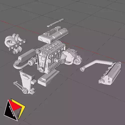 1 24 Scale Engine H22 3D print model