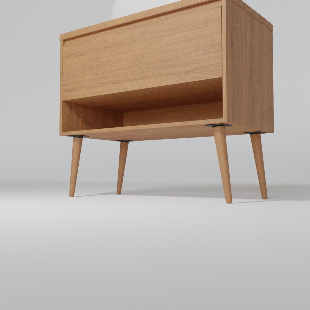 Bathroom cabinet with sink and faucet 3D model_3