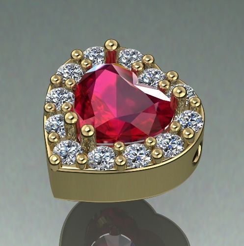 Heart pendant Model 1237 3D print model_1