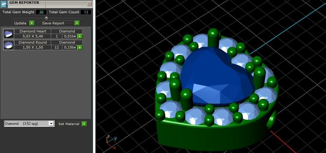 Heart pendant Model 1237 3D print model_3