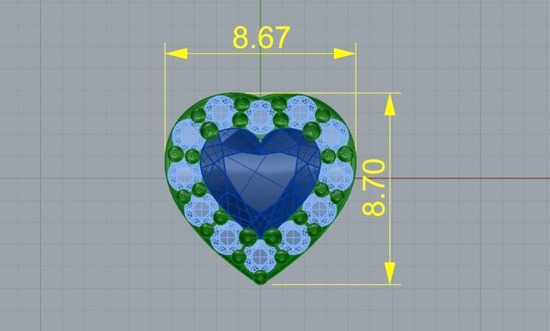 Heart pendant Model 1237 3D print model_4