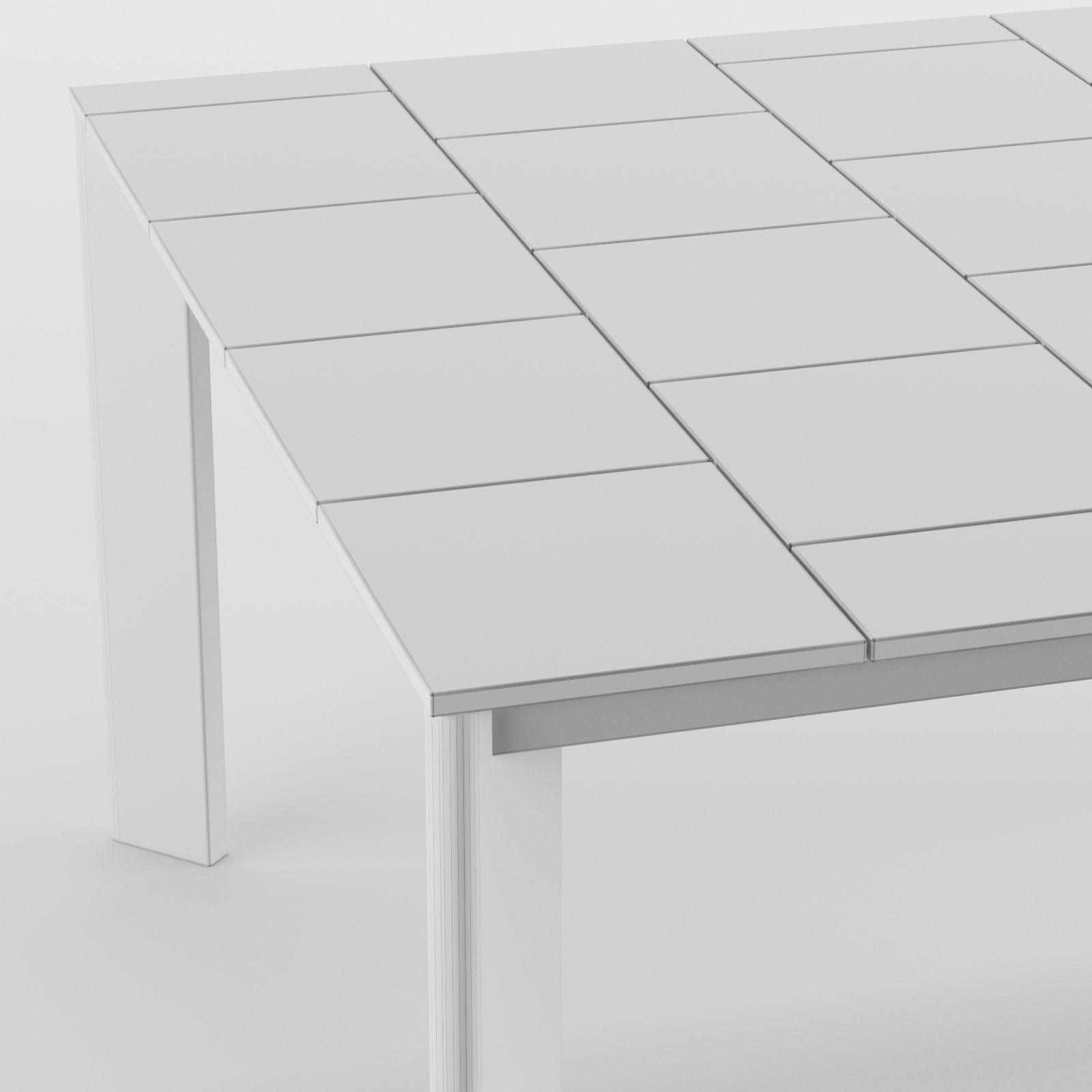 Wooden dining table Free 3D model_3