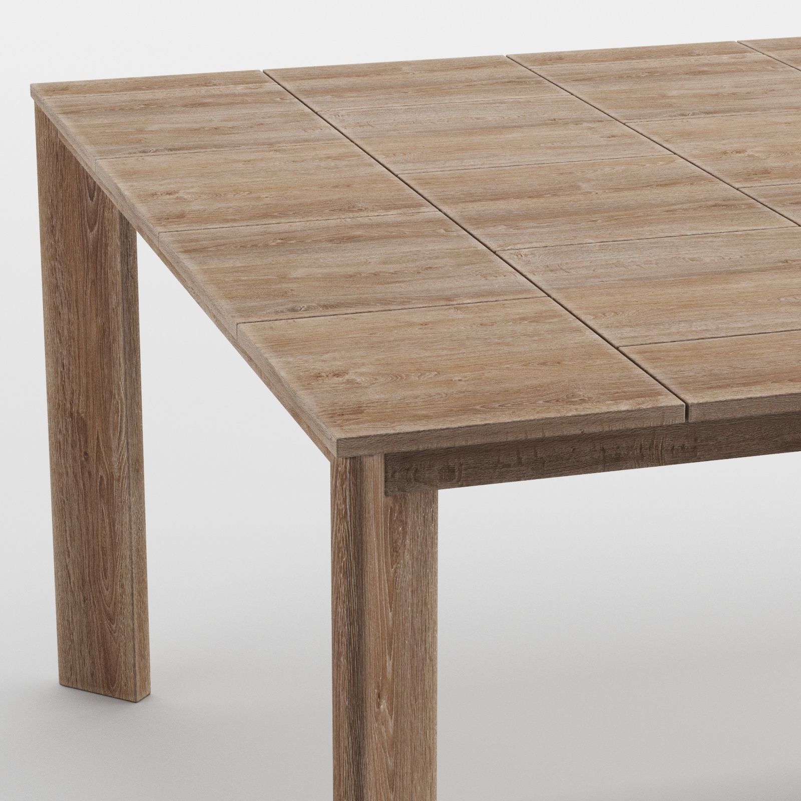 Wooden dining table Free 3D model_2