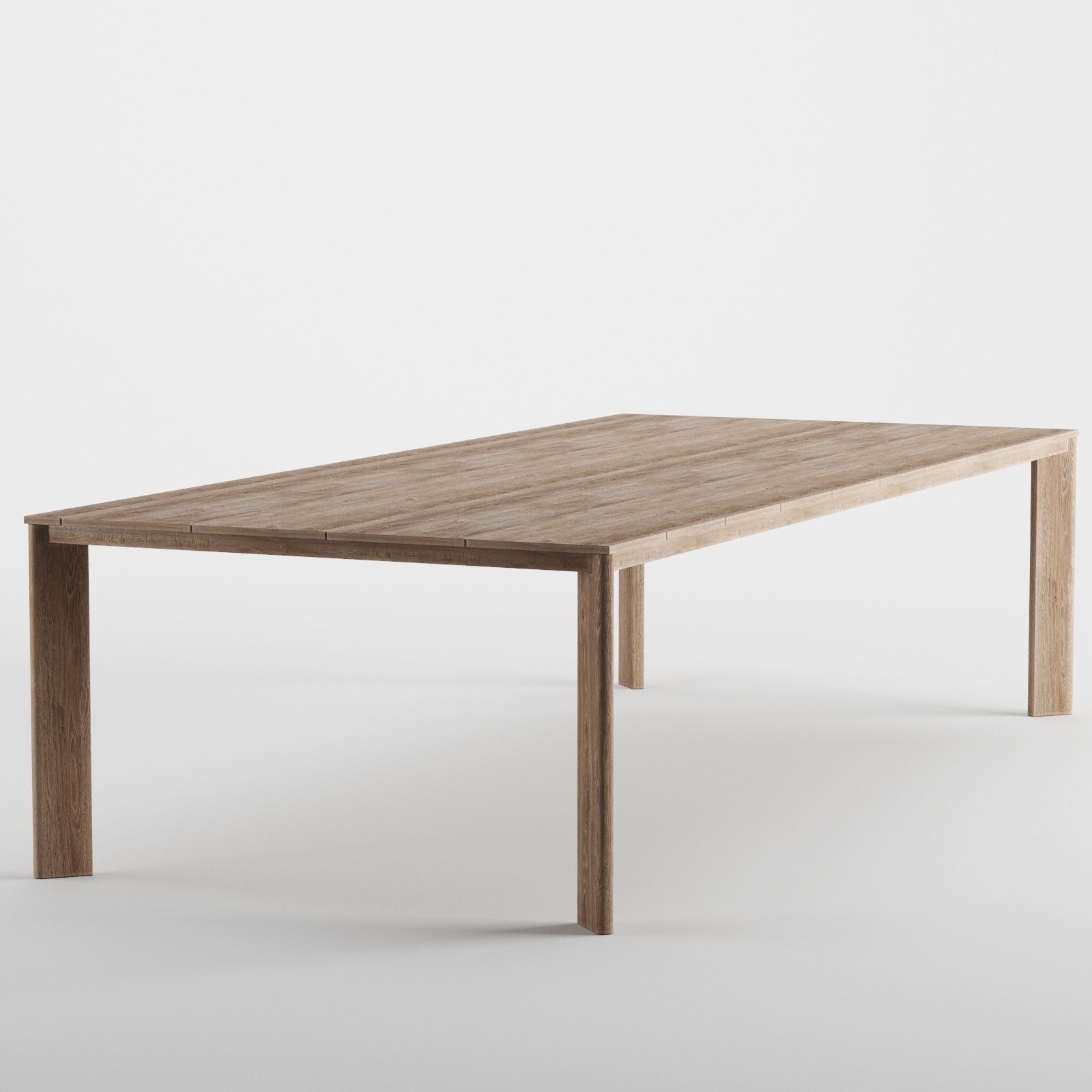 Wooden dining table Free 3D model_4