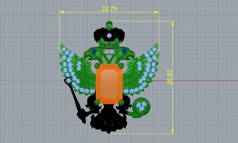 Coat of arms of Russia Model 1272 3D print model_2