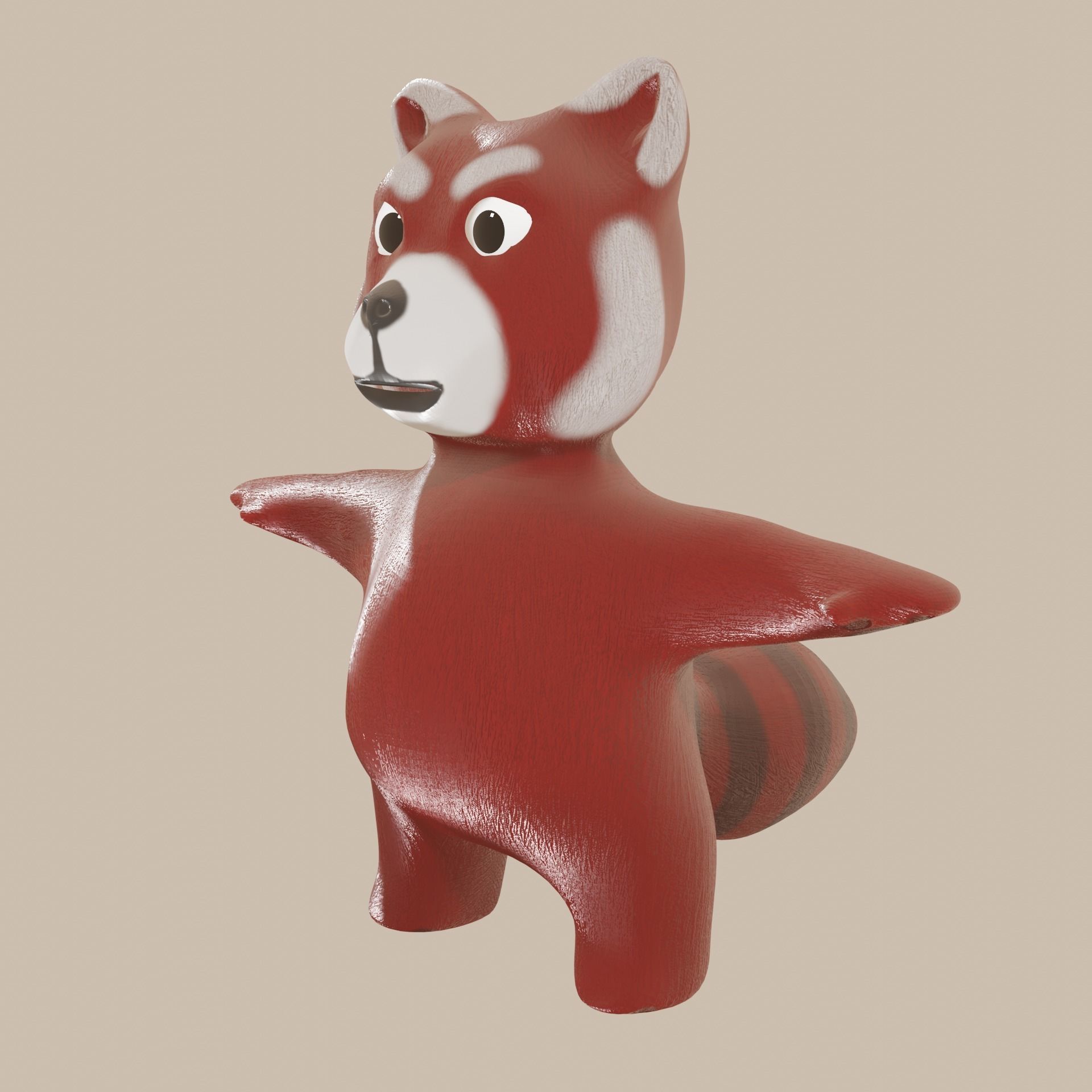 RedPanda LowPoly toy bear 3D model_3