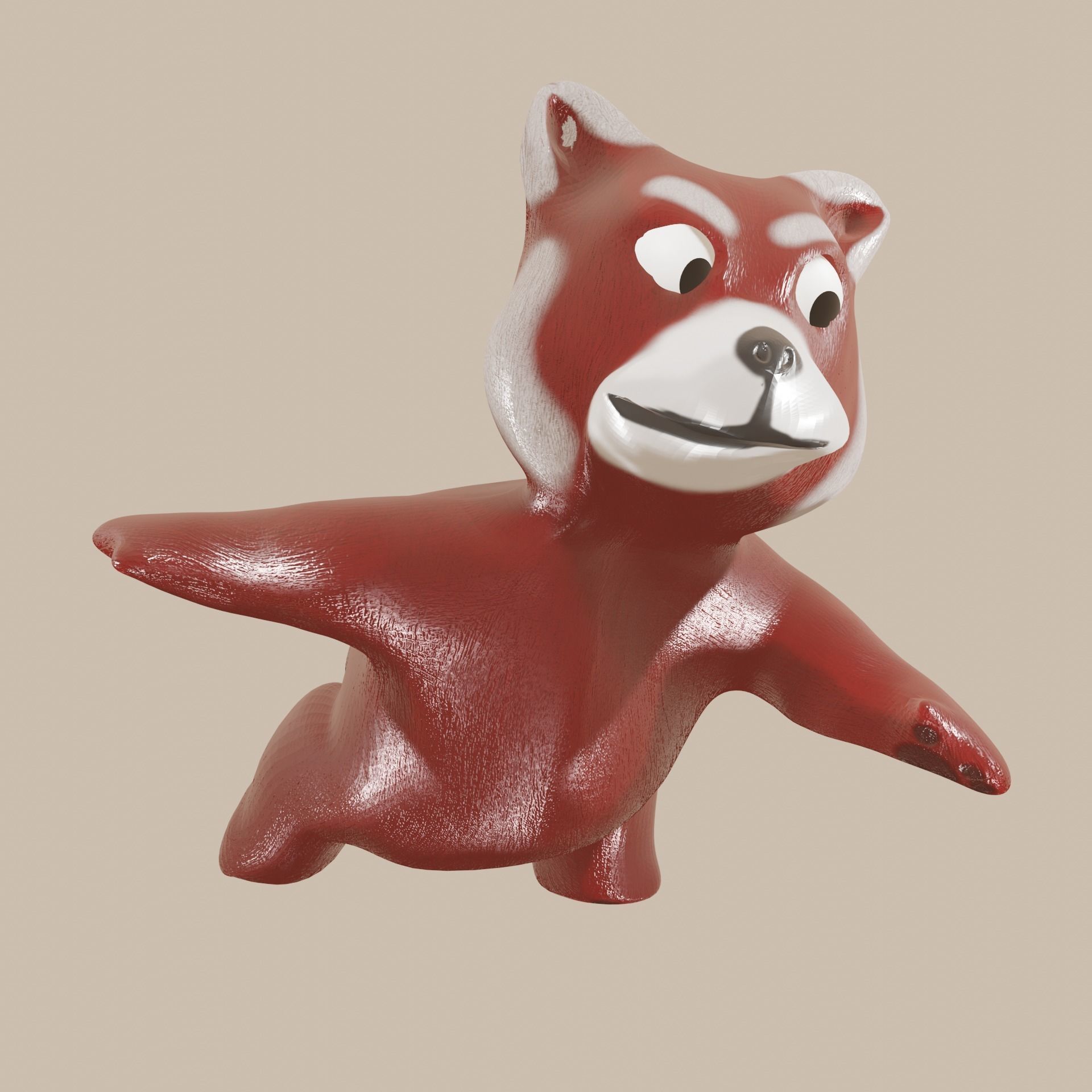 RedPanda LowPoly toy bear 3D model_1