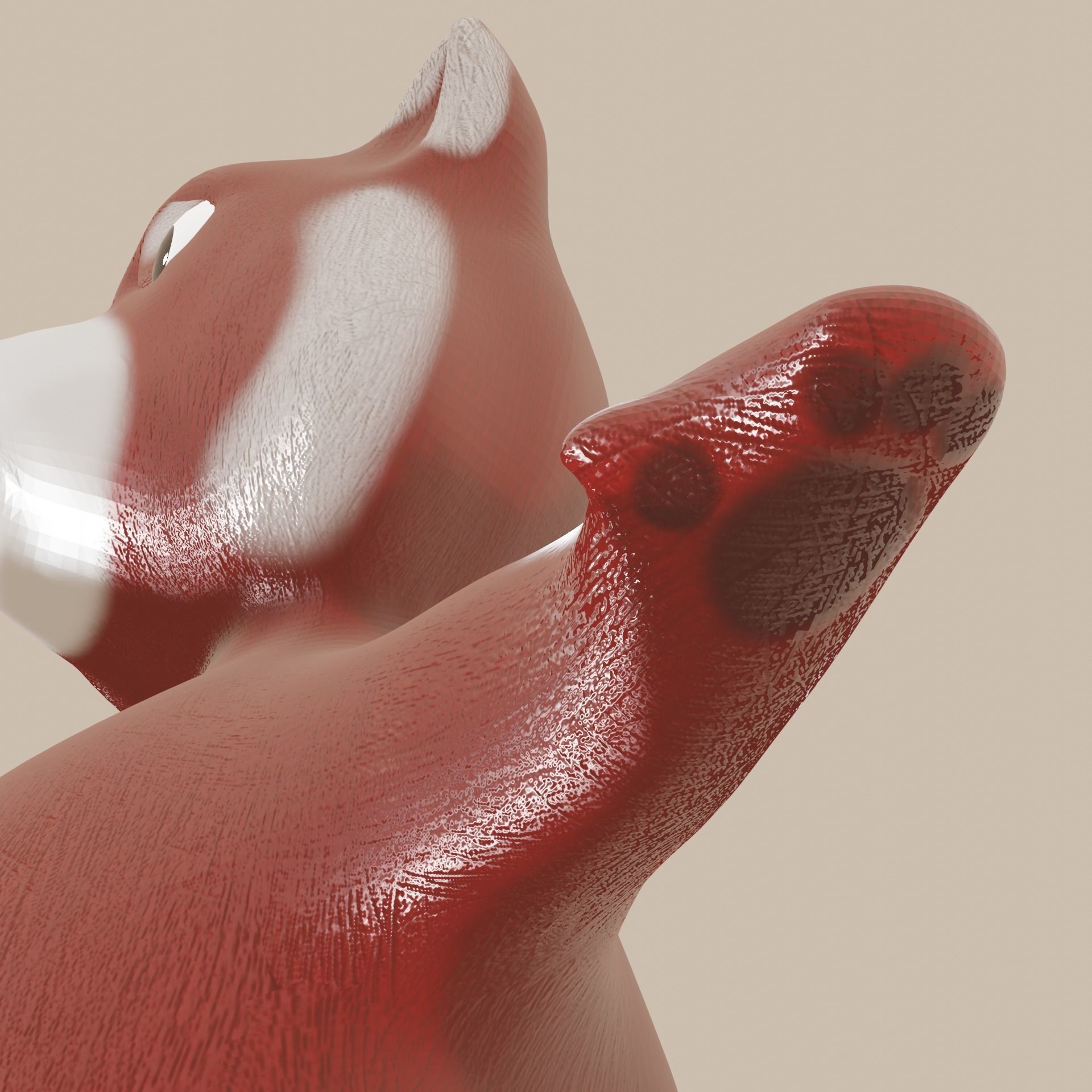 RedPanda LowPoly toy bear 3D model_6