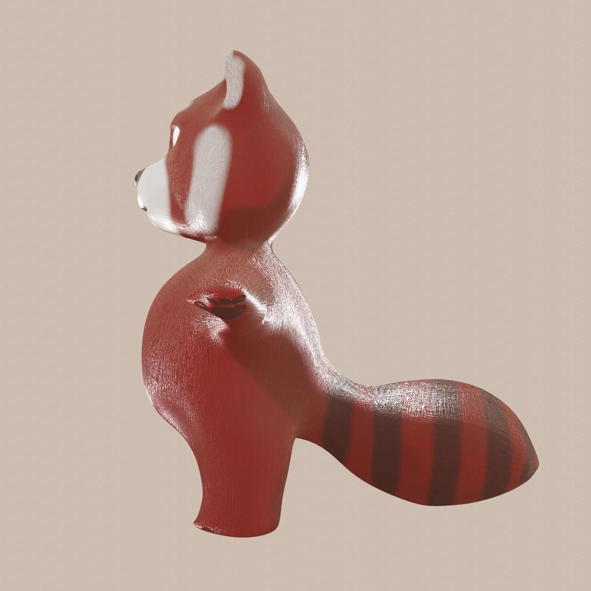 RedPanda LowPoly toy bear 3D model_5