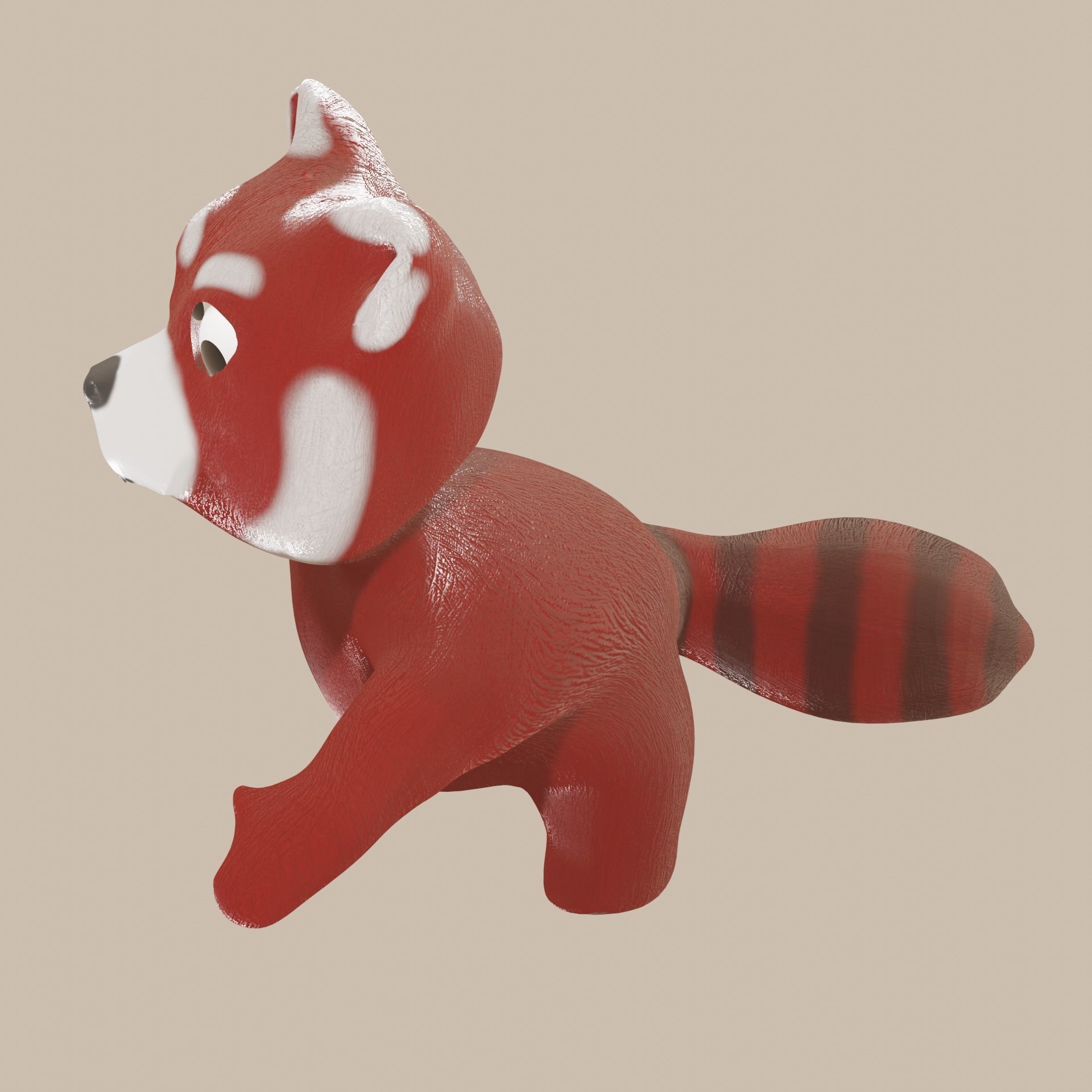 RedPanda LowPoly toy bear 3D model_2