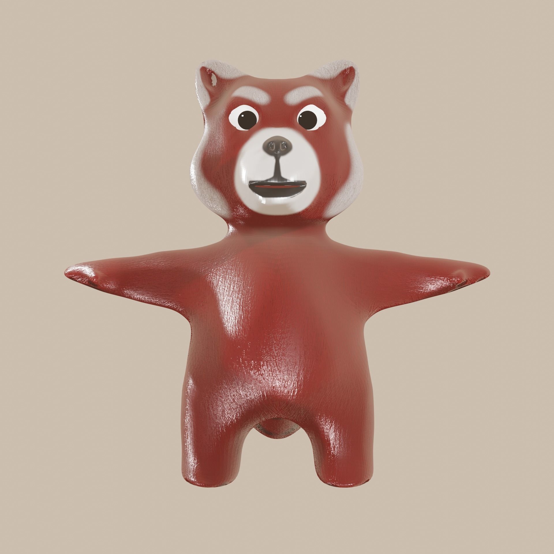RedPanda LowPoly toy bear 3D model_4