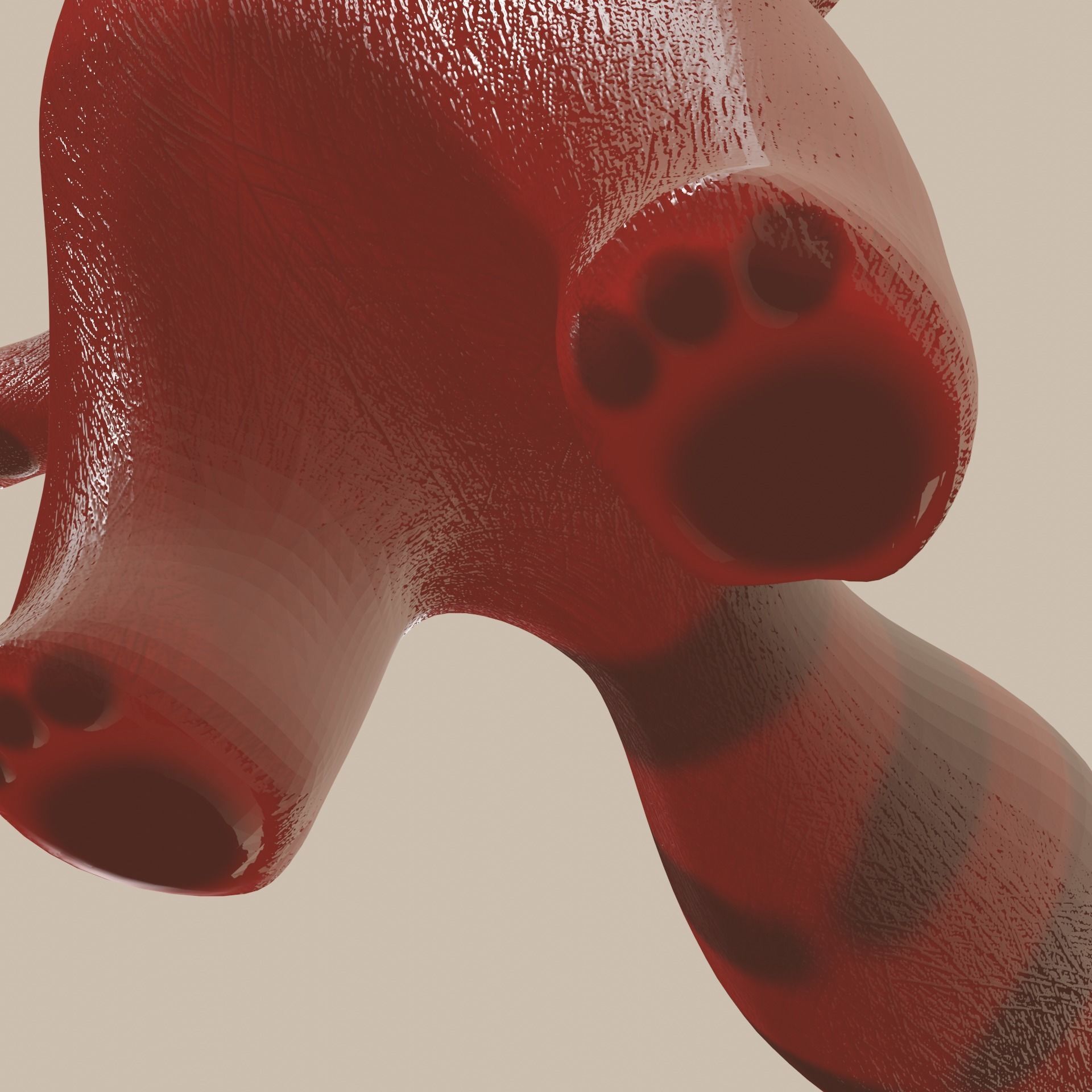 RedPanda LowPoly toy bear 3D model_7