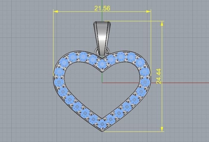 Pendant Heart Model 1275 3D print model_4