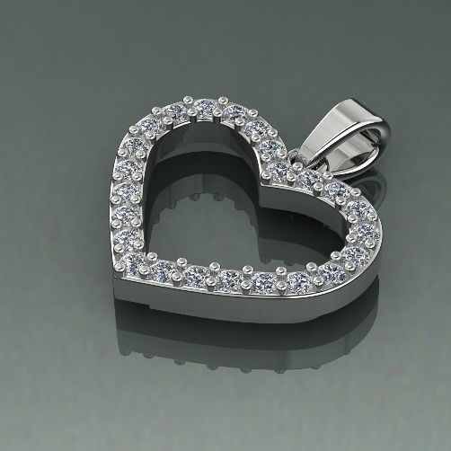 Pendant Heart Model 1275 3D print model_1