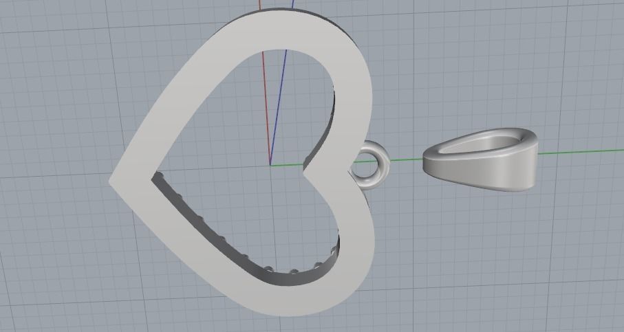 Pendant Heart Model 1275 3D print model_8
