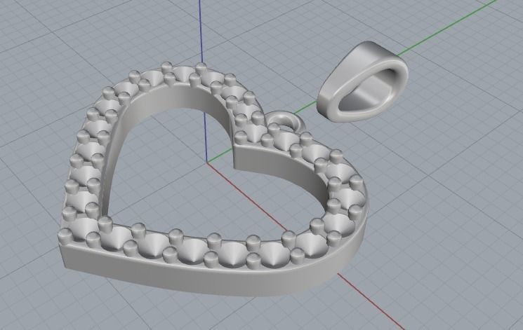 Pendant Heart Model 1275 3D print model_6