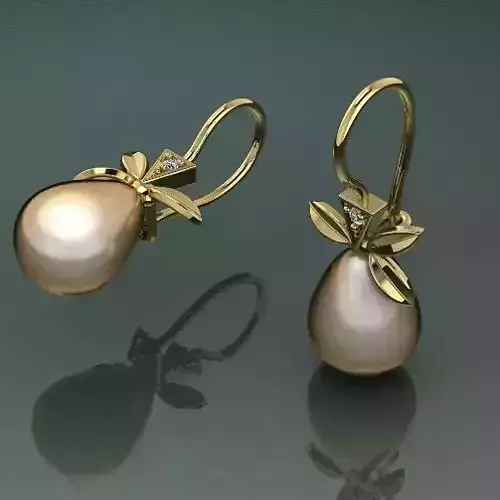 Earrings with pearls Model 1289