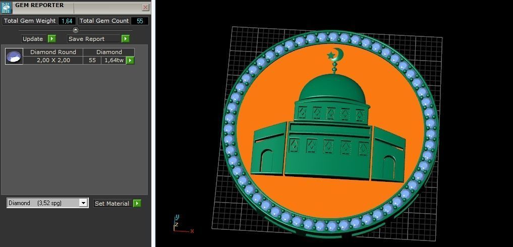 Pendant mosque Model 1311 3D print model_3
