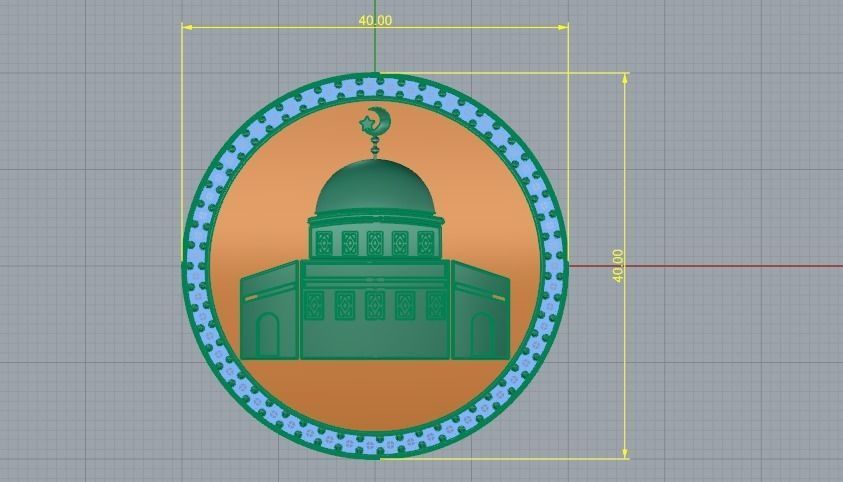 Pendant mosque Model 1311 3D print model_4