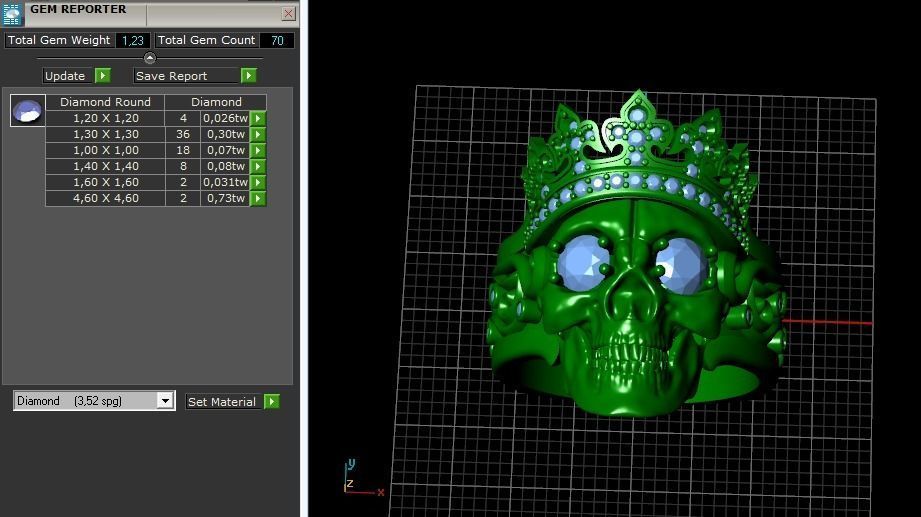Skull ring Model 1309 3D print model_14