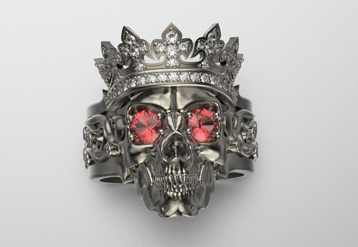 Skull ring Model 1309 3D print model_1