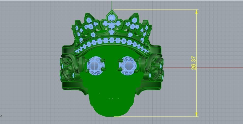 Skull ring Model 1309 3D print model_9