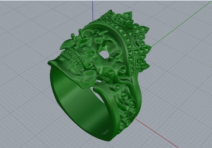 Skull ring Model 1309 3D print model_11