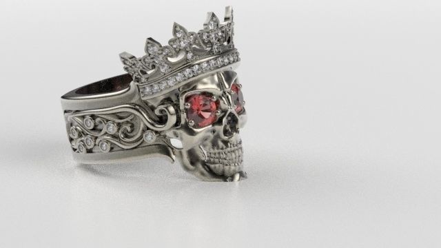 Skull ring Model 1309 3D print model_3