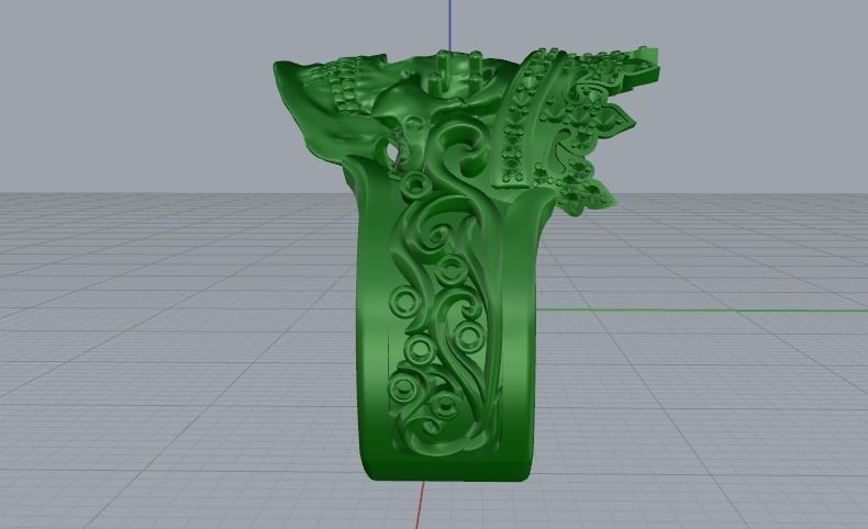 Skull ring Model 1309 3D print model_12