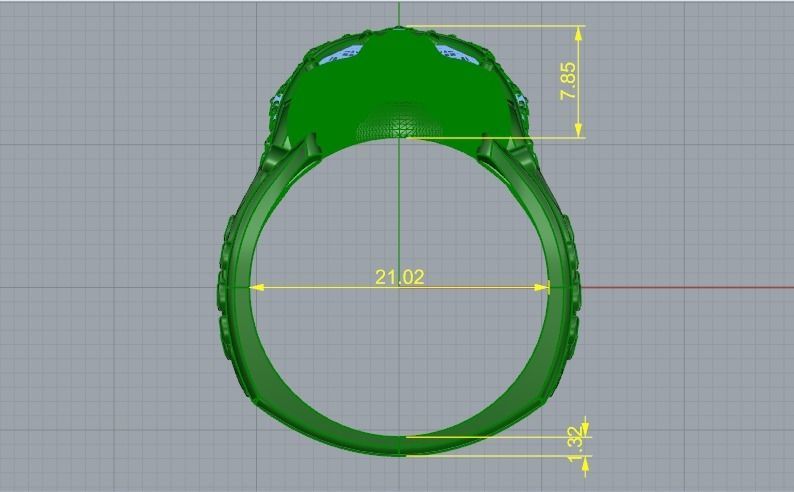Skull ring Model 1309 3D print model_8