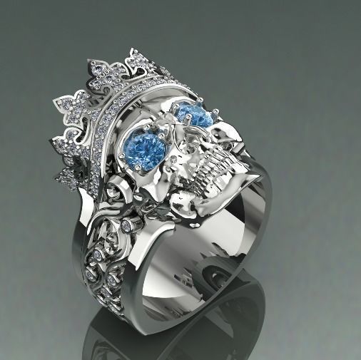 Skull ring Model 1309 3D print model_6