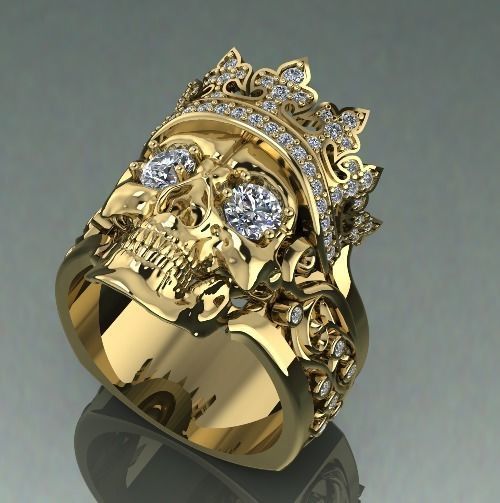 Skull ring Model 1309 3D print model_5