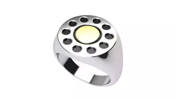 00014 silver ring with center