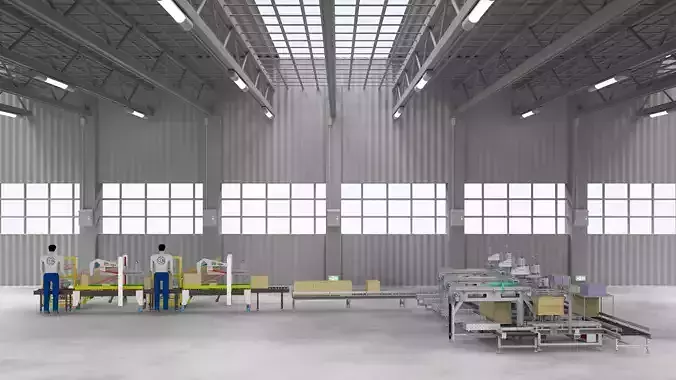 Food unpacking and packing machine conveyor