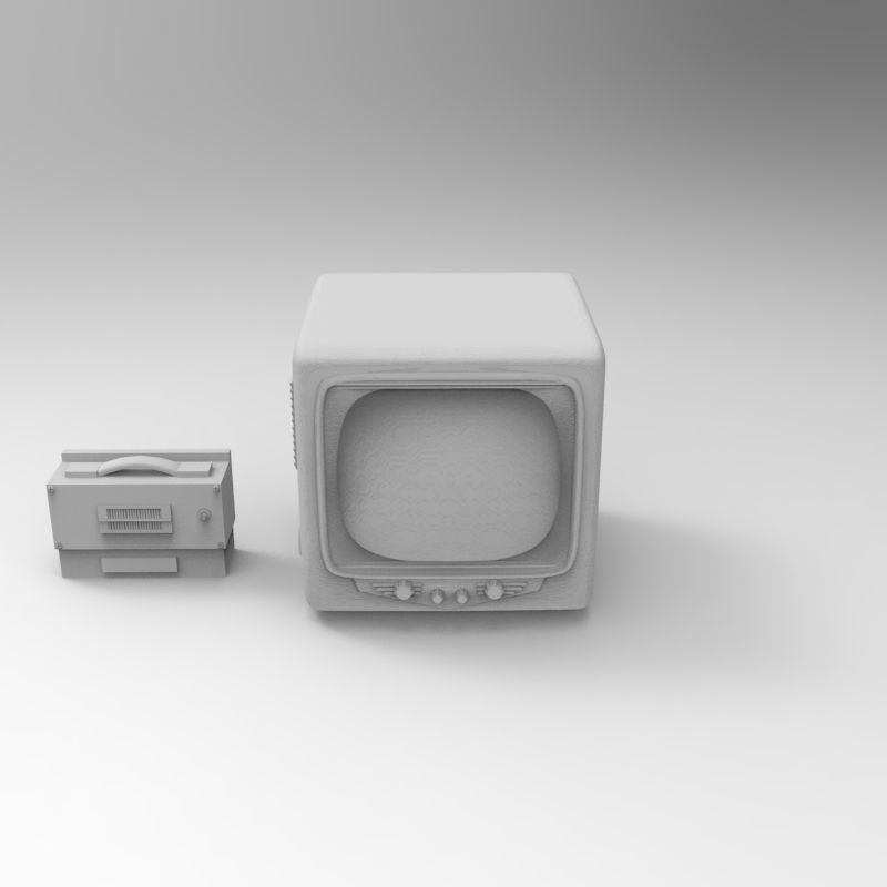 Vintage TV years 1930 - 1950 - 1-35 scale accessory for dioramas 3D print model_12