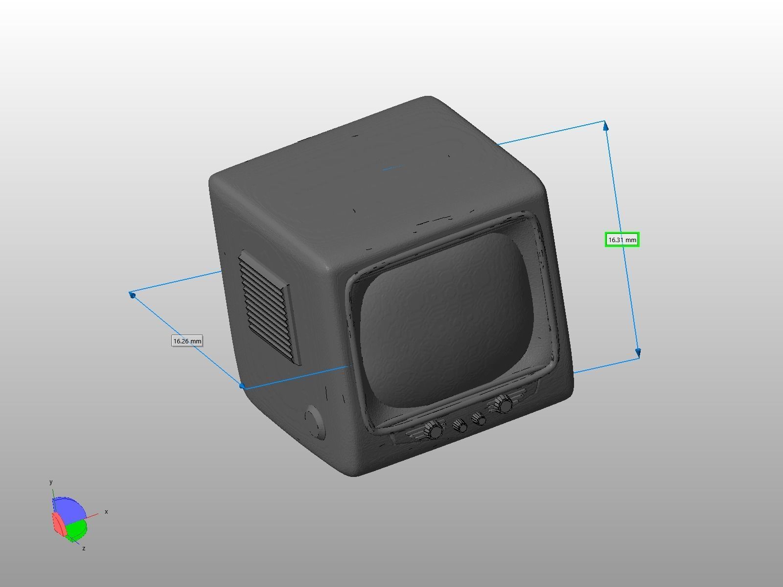 Vintage TV years 1930 - 1950 - 1-35 scale accessory for dioramas 3D print model_2