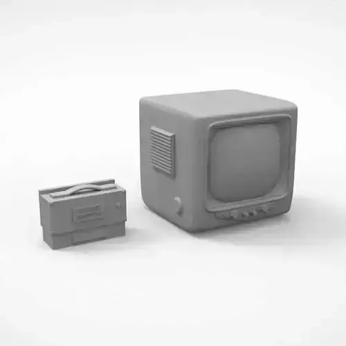 Vintage TV years 1930 - 1950 - 1-35 scale accessory for dioramas