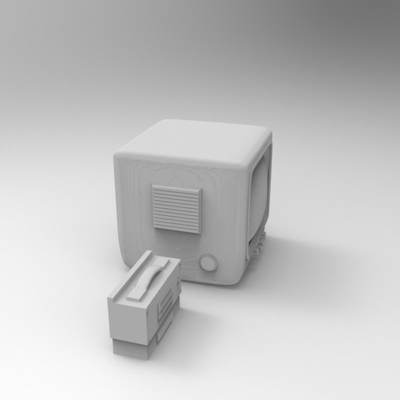 Vintage TV years 1930 - 1950 - 1-35 scale accessory for dioramas 3D print model_9