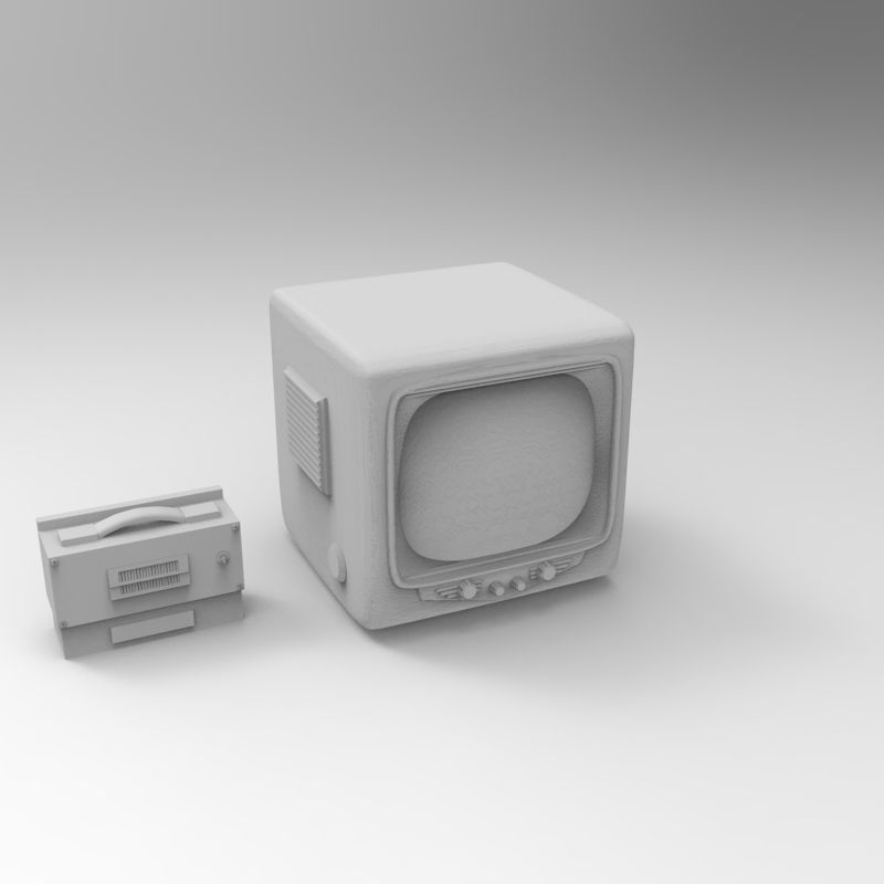 Vintage TV years 1930 - 1950 - 1-35 scale accessory for dioramas 3D print model_11