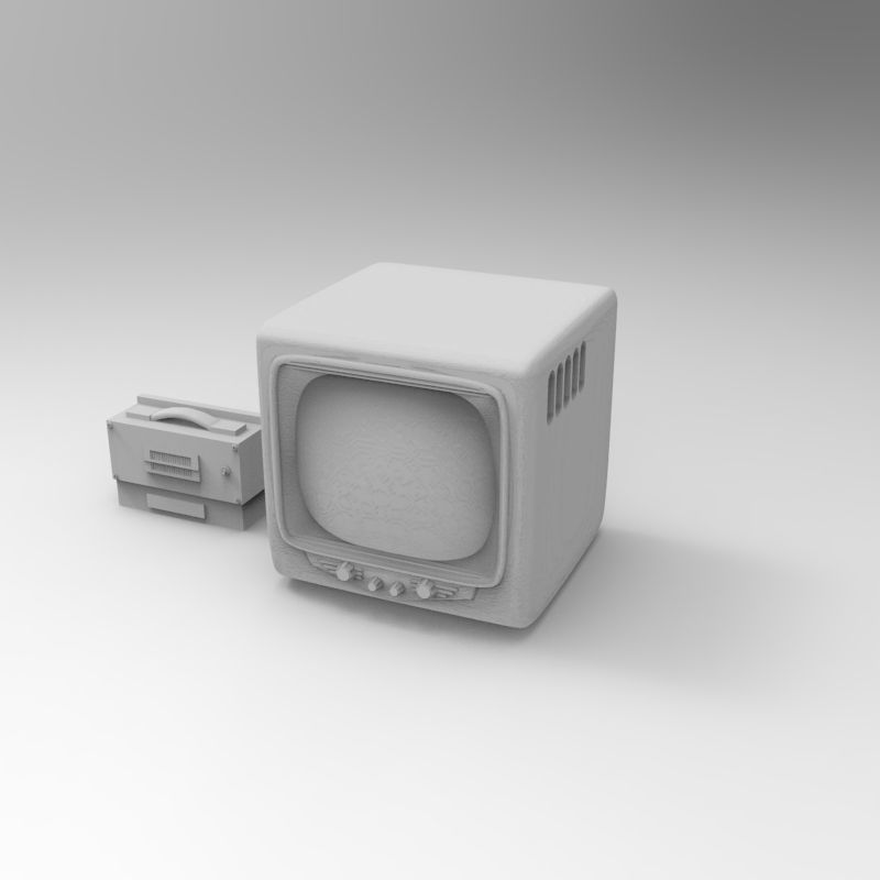 Vintage TV years 1930 - 1950 - 1-35 scale accessory for dioramas 3D print model_13